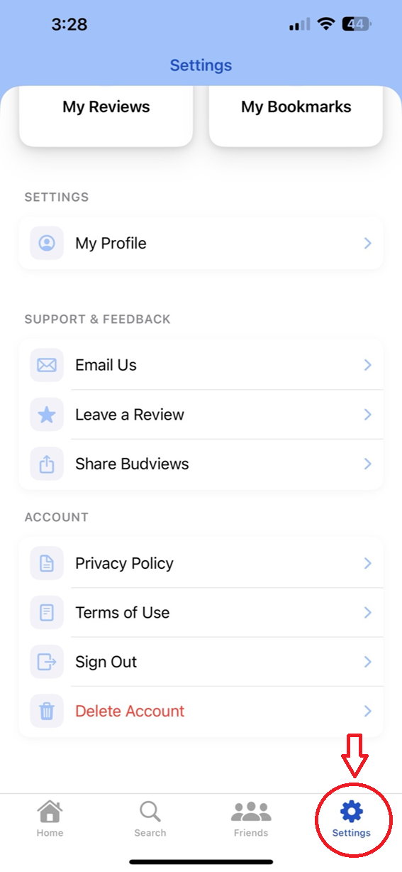 Placeholder screenshot: opening Settings